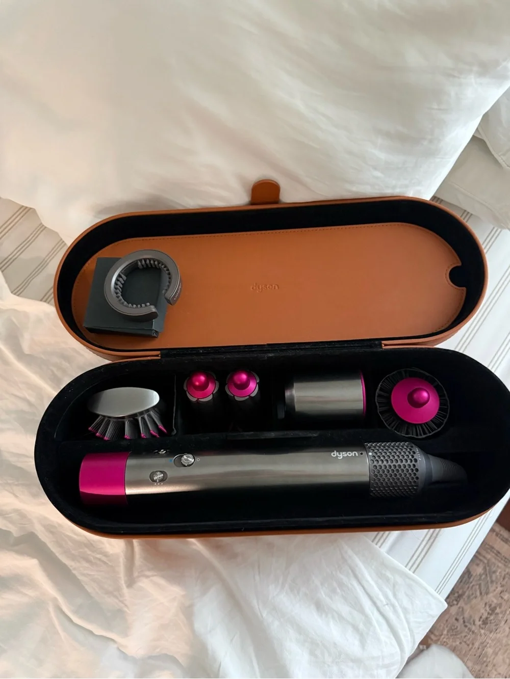 Dyson hair styling set in Silver & Magenta with Travel Case